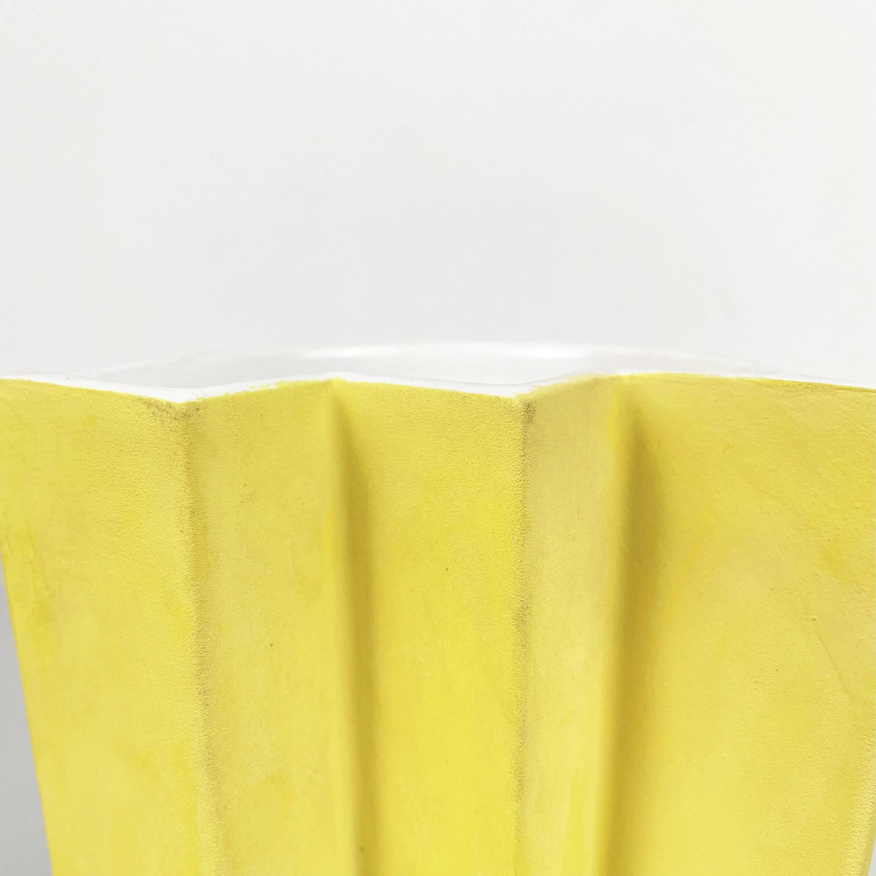Italian Modern Yellow Ceramic Vase ET1 by Ettore Sottsass for A. Sarri, 1990s For Sale 3