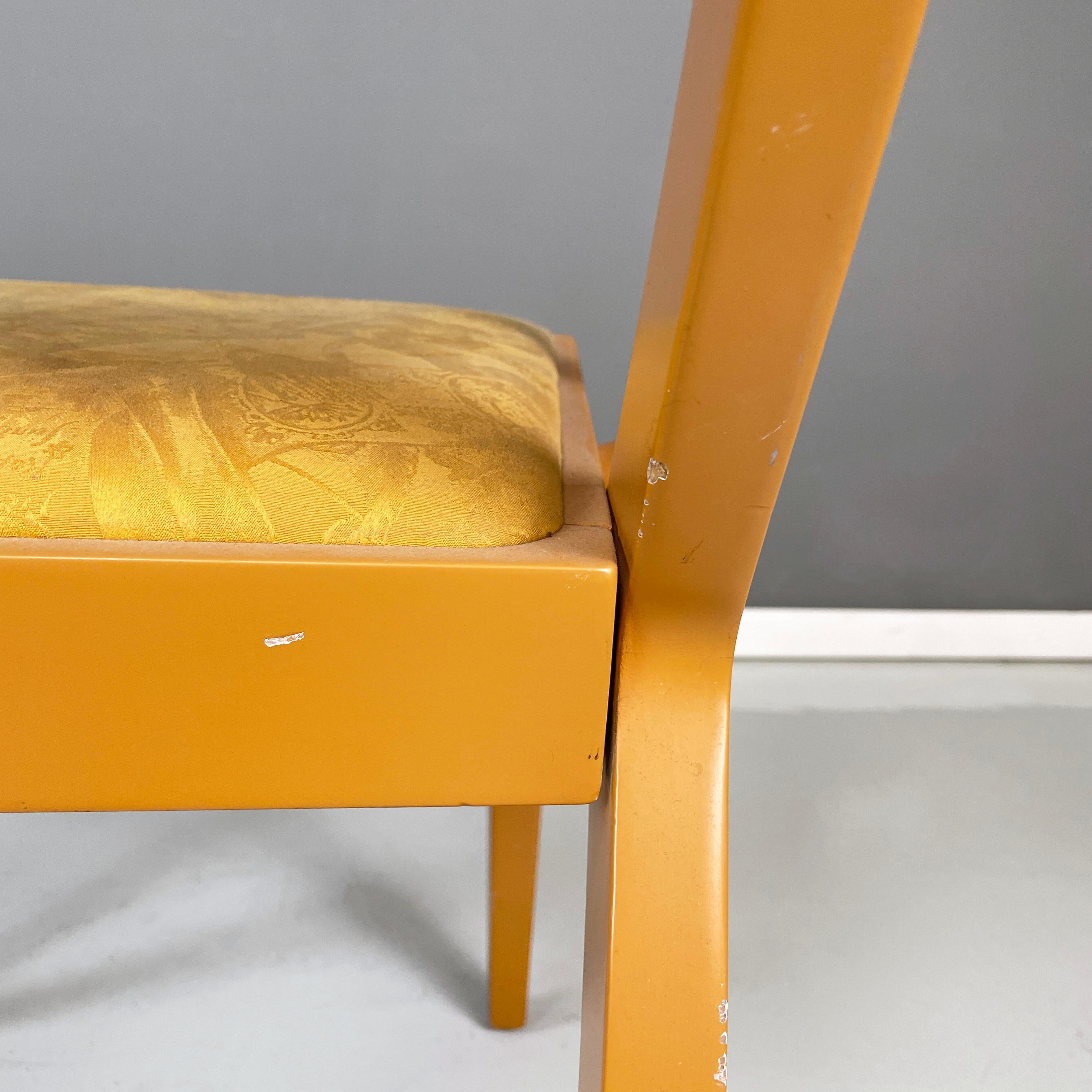 Italian modern yellow fabric and wooden chair by Bros/s, 1980s For Sale 12