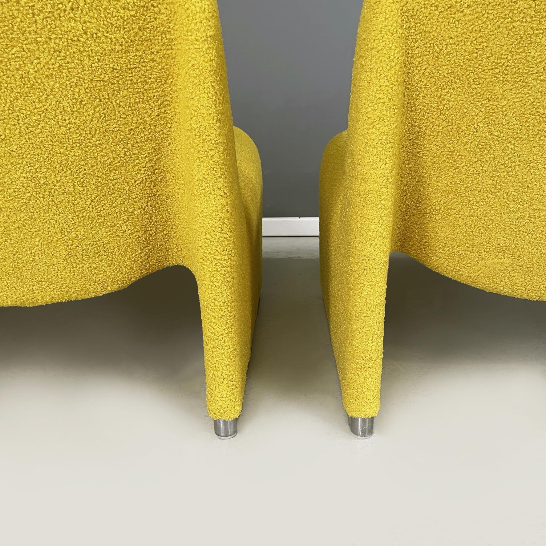 Fauteuils modernes italiens en tissu jaune Alky par Piretti pour Anonima Castelli 1970 en vente 2
