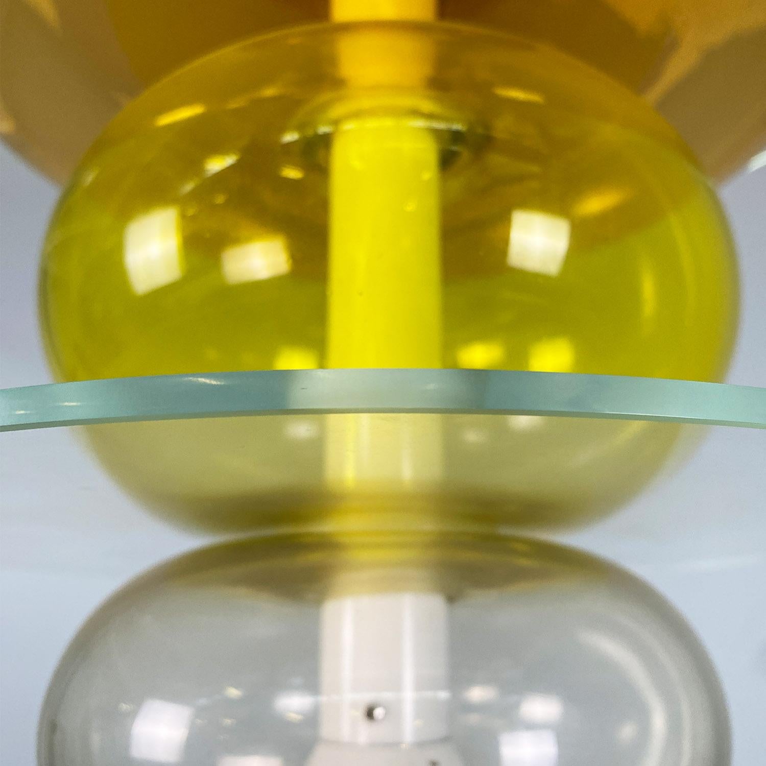 Italian modern yellow glass chandelier Firenze, Ettore Sottsass for Venini, 1990 For Sale 5