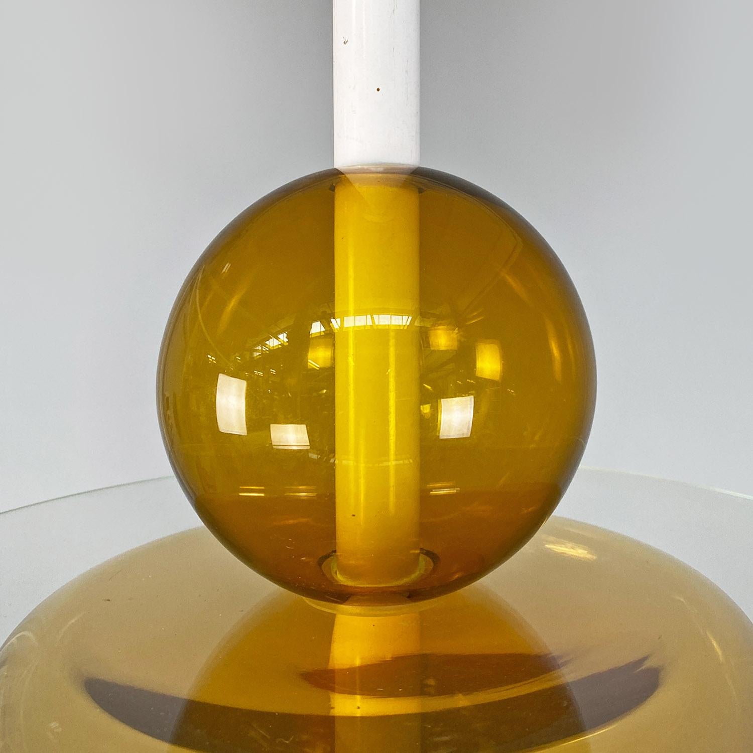 Italian modern yellow glass chandelier Firenze, Ettore Sottsass for Venini, 1990 For Sale 6