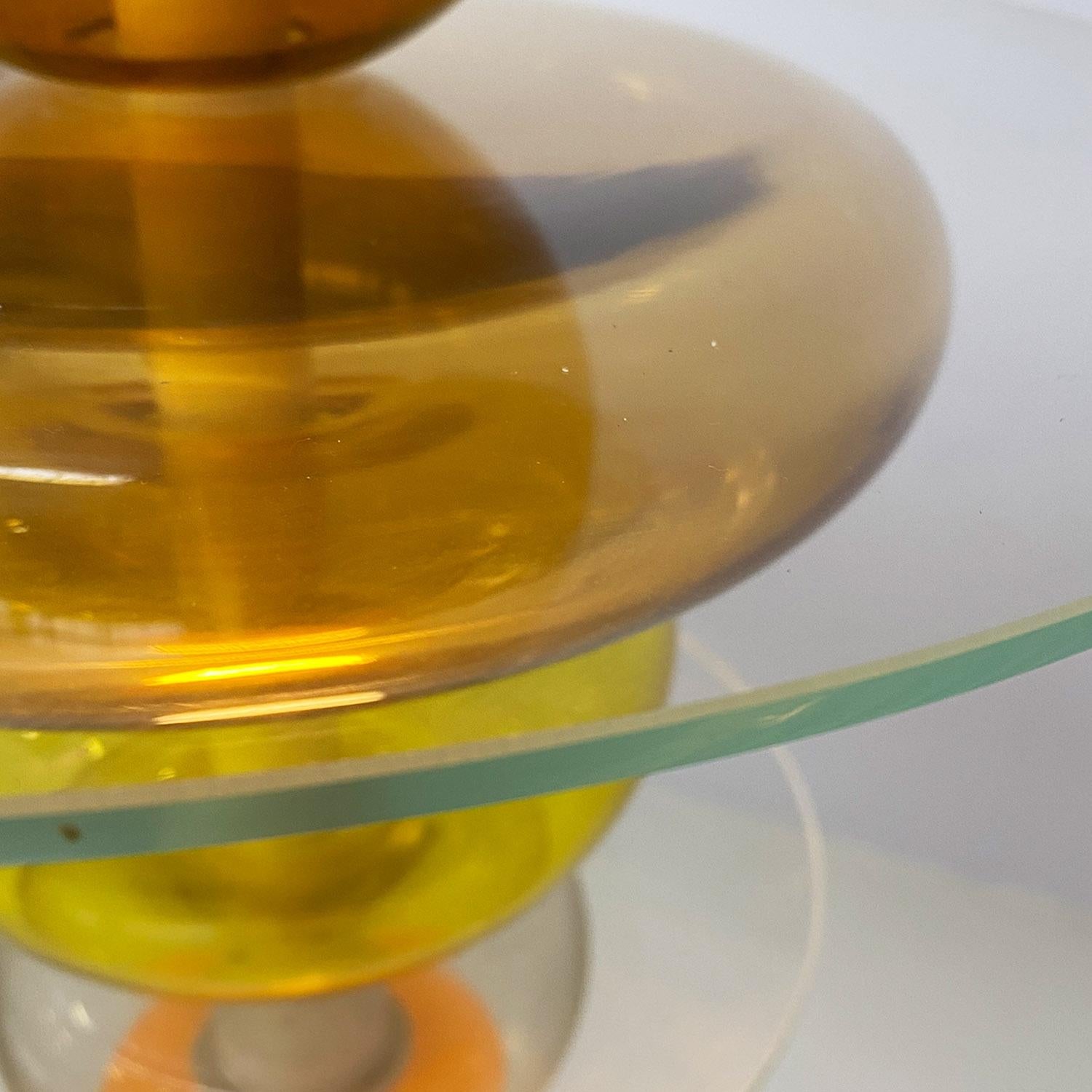 Italian modern yellow glass chandelier Firenze, Ettore Sottsass for Venini, 1990 For Sale 10