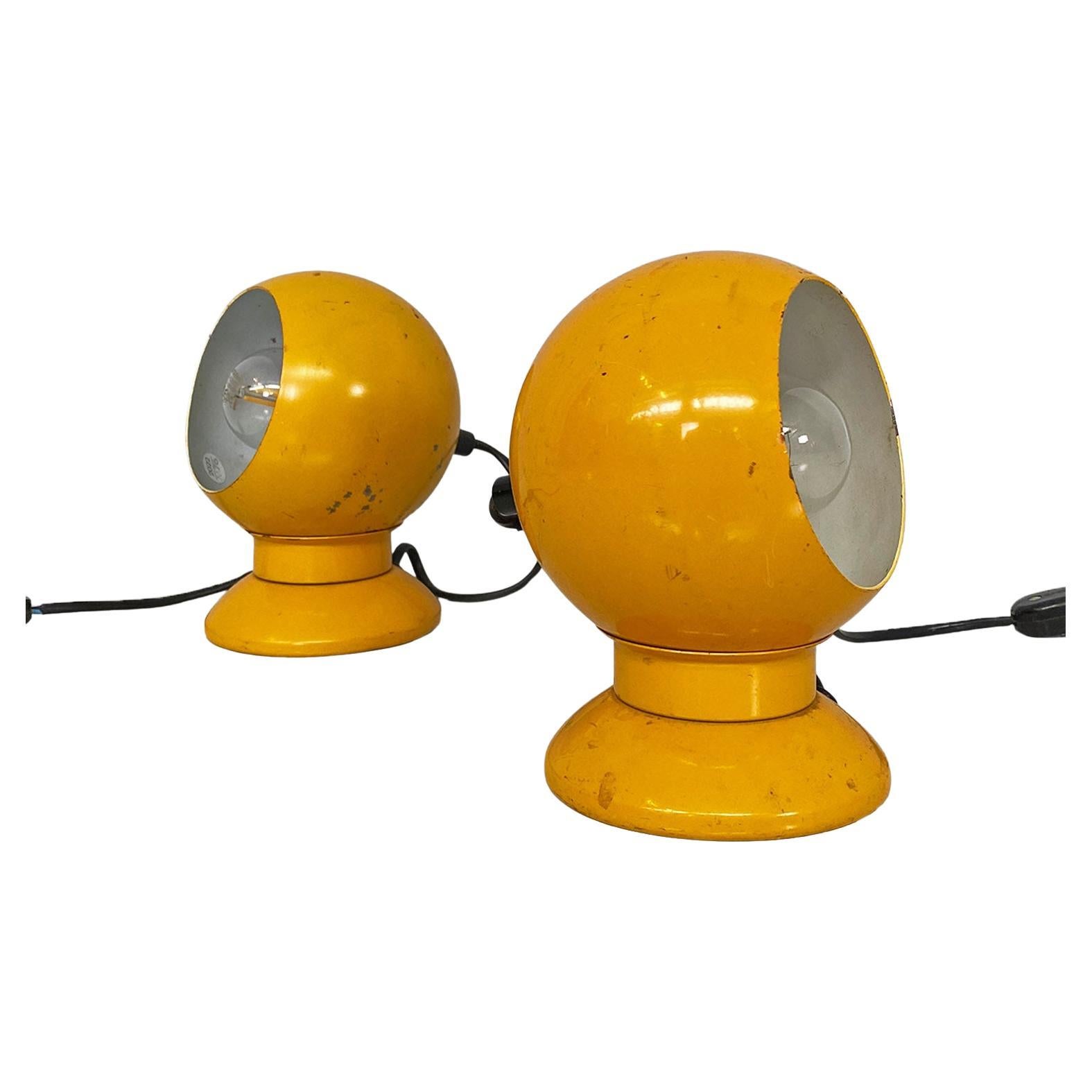 Italian modern yellow metal table lamps or applique by Goffredo Reggiani, 1970s For Sale