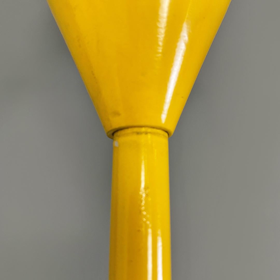 Italian Modern Yellow Metal Thin Floor Lamp, 1980s For Sale 4