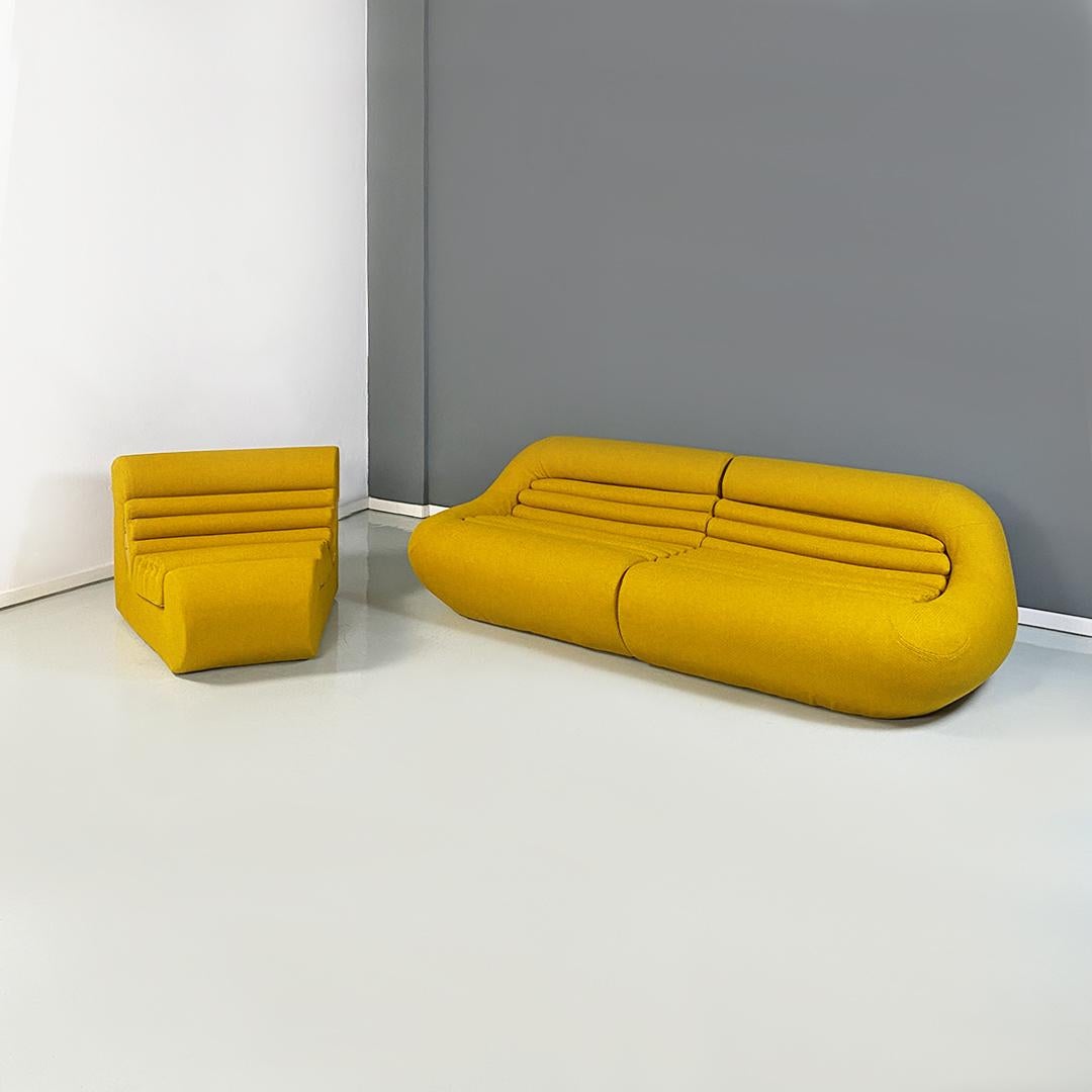 Mid-20th Century Italian Modern Yellow Modular Carrera Sofa by DDL Group for BBB Bonacina, 1969