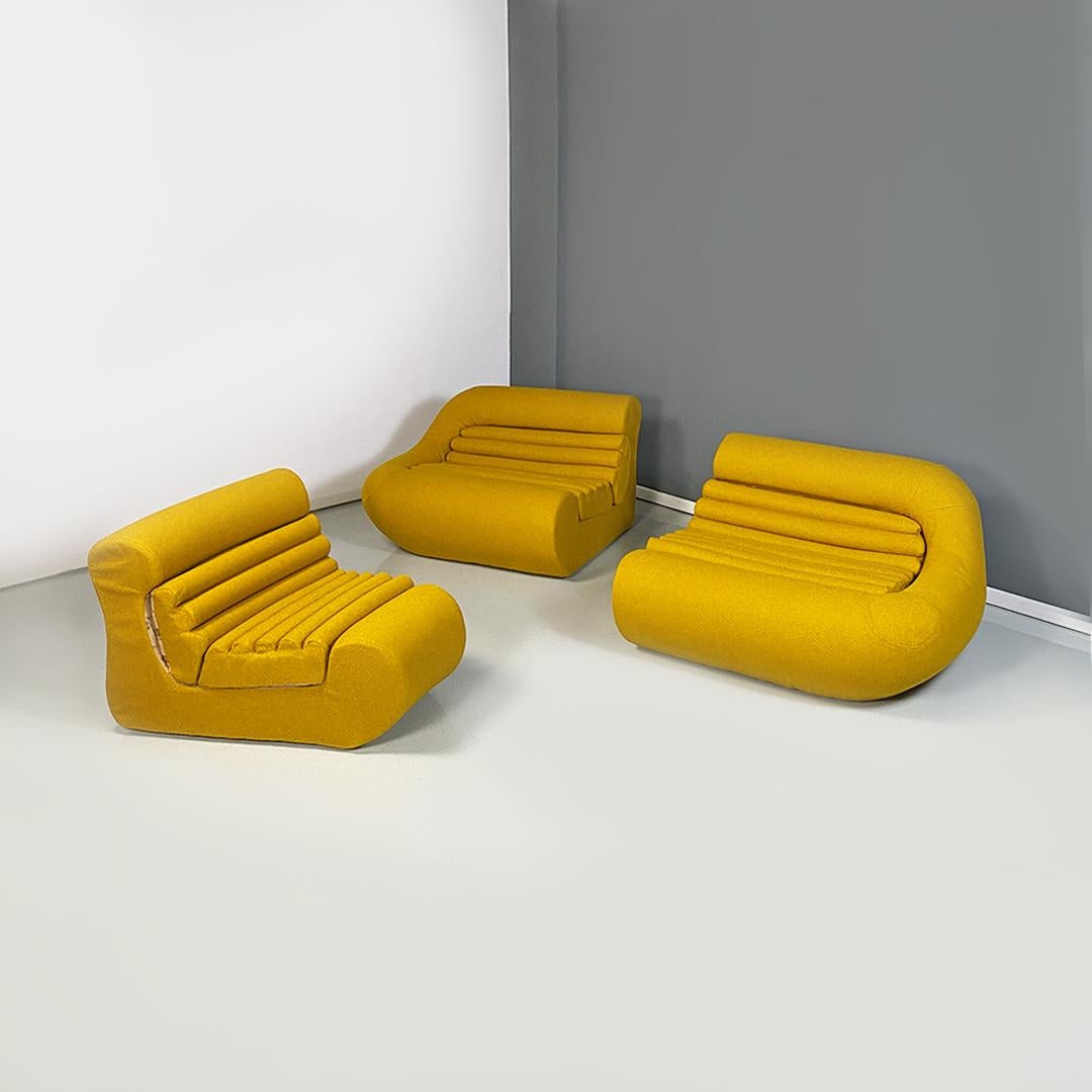 Fabric Italian Modern Yellow Modular Carrera Sofa by DDL Group for BBB Bonacina, 1969