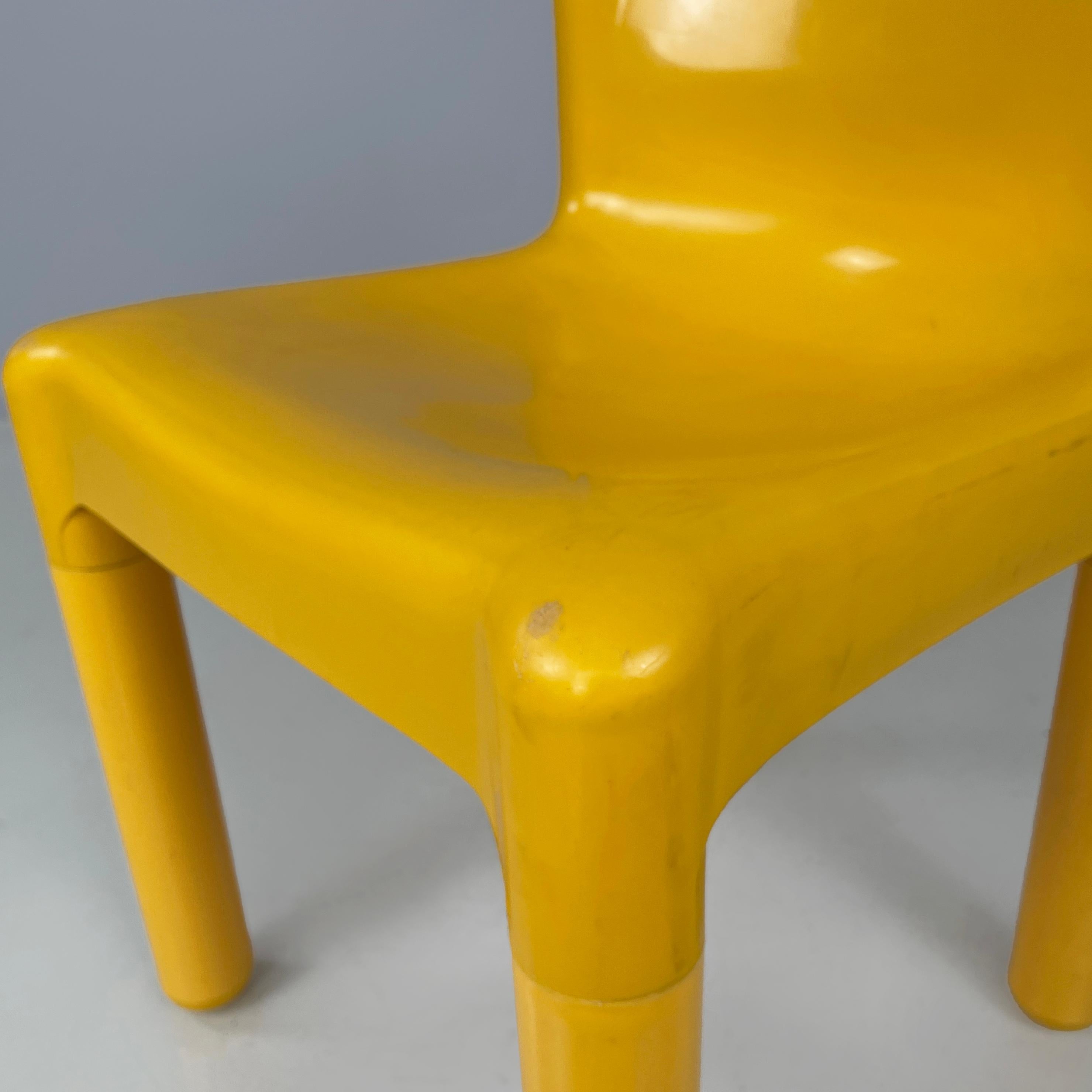 Italian modern Yellow plastic chairs 4875  by Carlo Bartoli for Kartell, 1970s For Sale 4