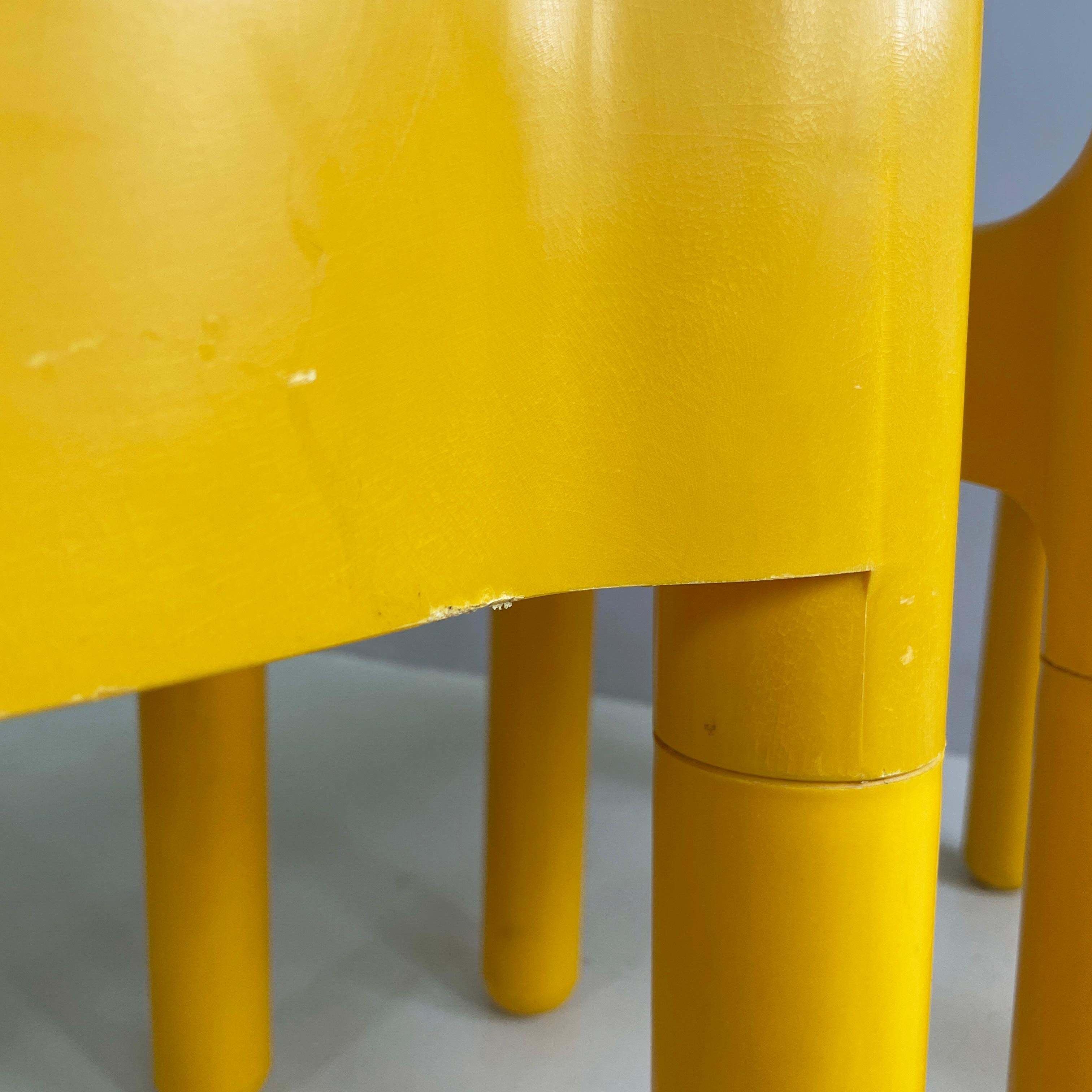 Italian modern Yellow plastic chairs 4875  by Carlo Bartoli for Kartell, 1970s For Sale 12