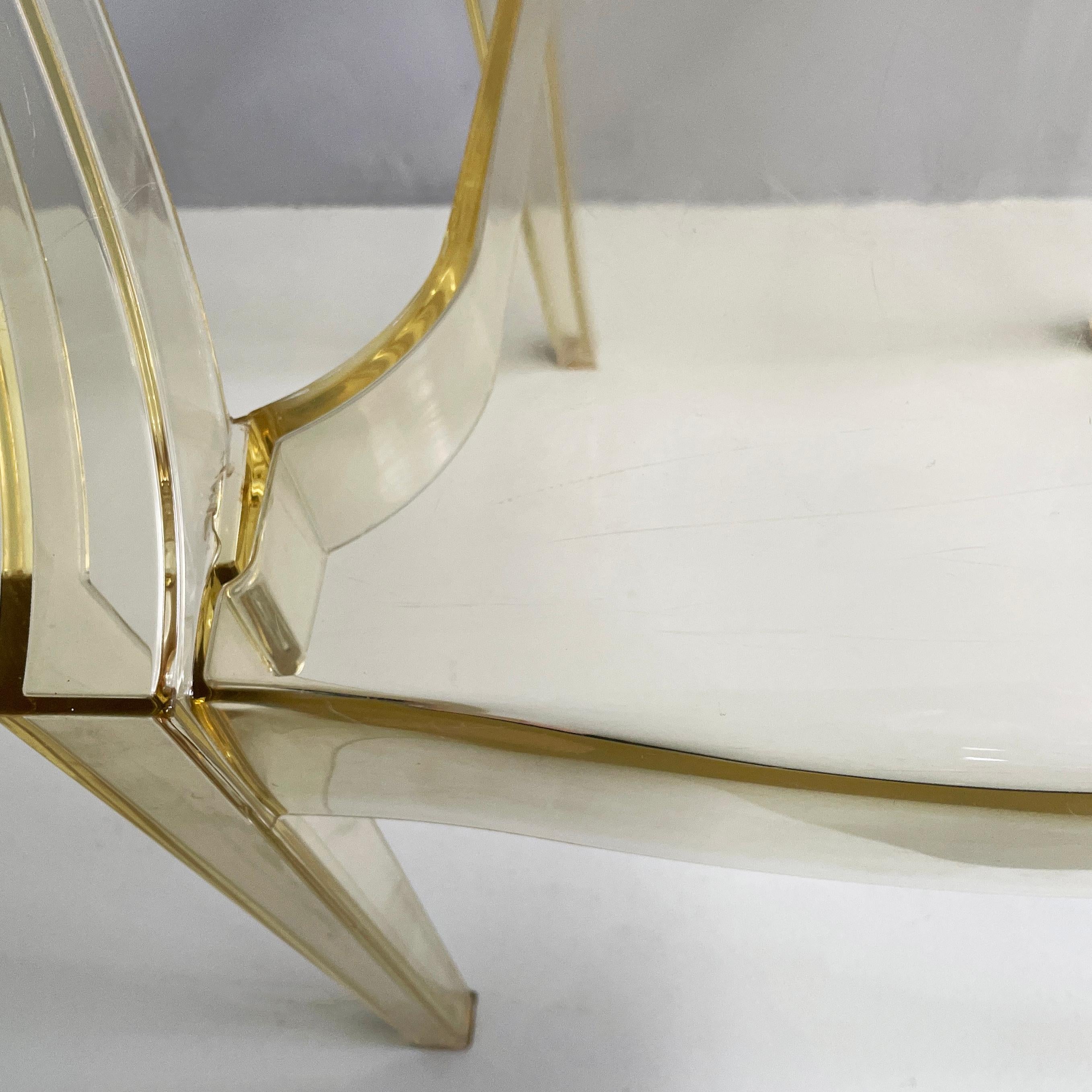 Italian modern Yellow plastic chairs Louis Ghost by Starck Kartell, 2000-2010s For Sale 5