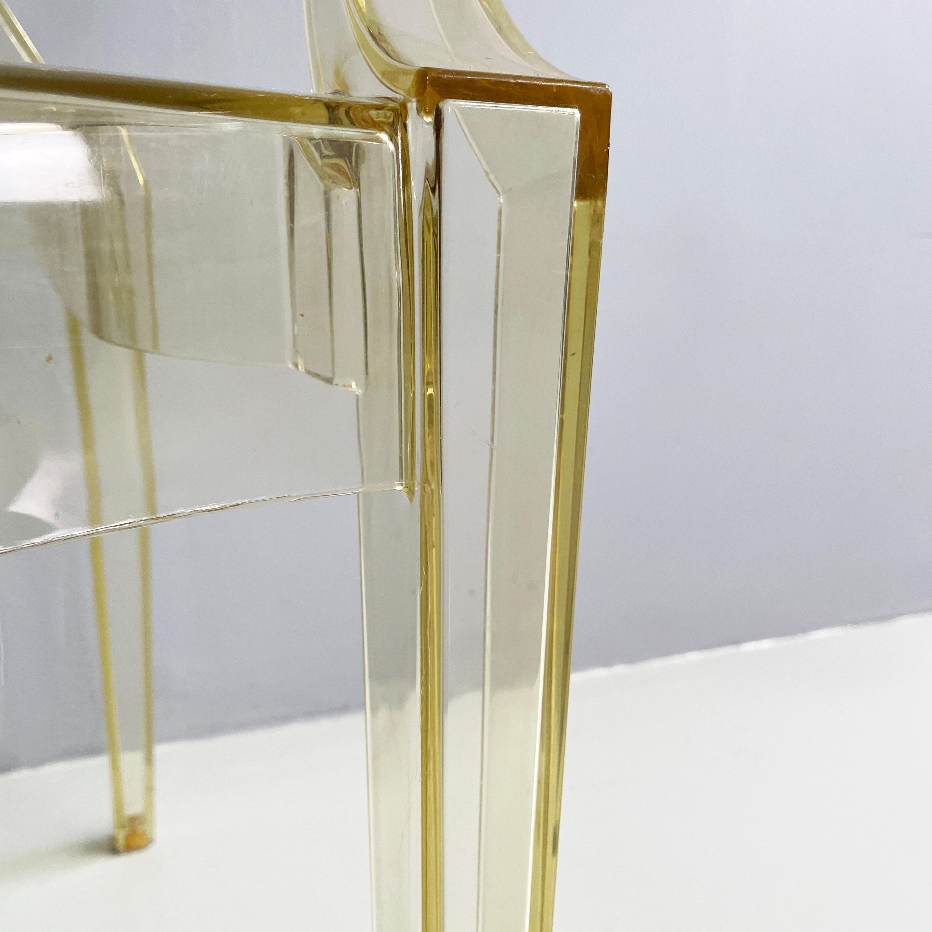 Italian modern Yellow plastic chairs Louis Ghost by Starck Kartell, 2000-2010s For Sale 7