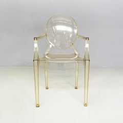 Italian modern Yellow plastic chairs Louis Ghost by Starck Kartell, 2000-2010s