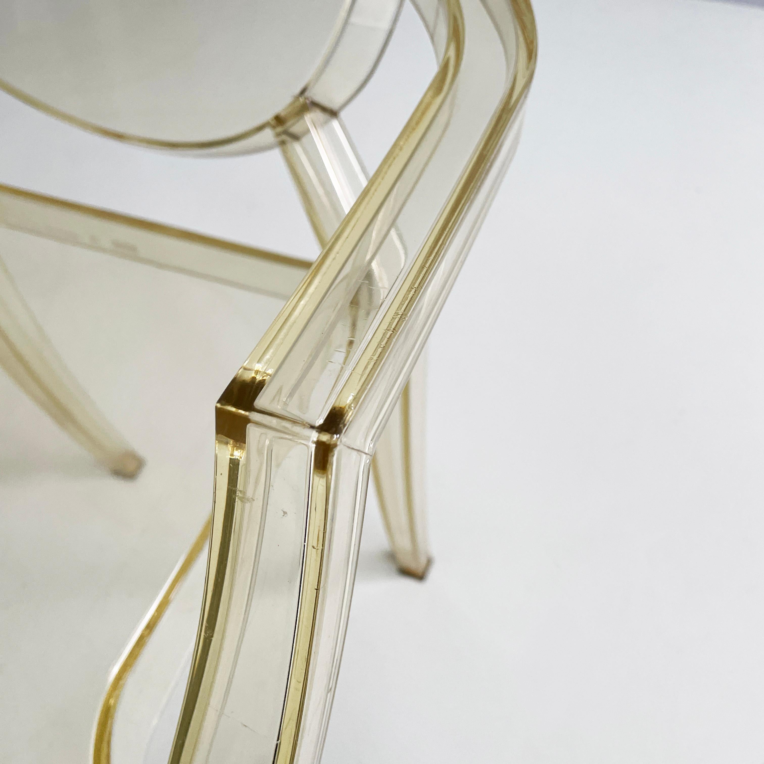 Italian modern Yellow plastic chairs Louis Ghost by Starck Kartell, 2000-2010s For Sale 2