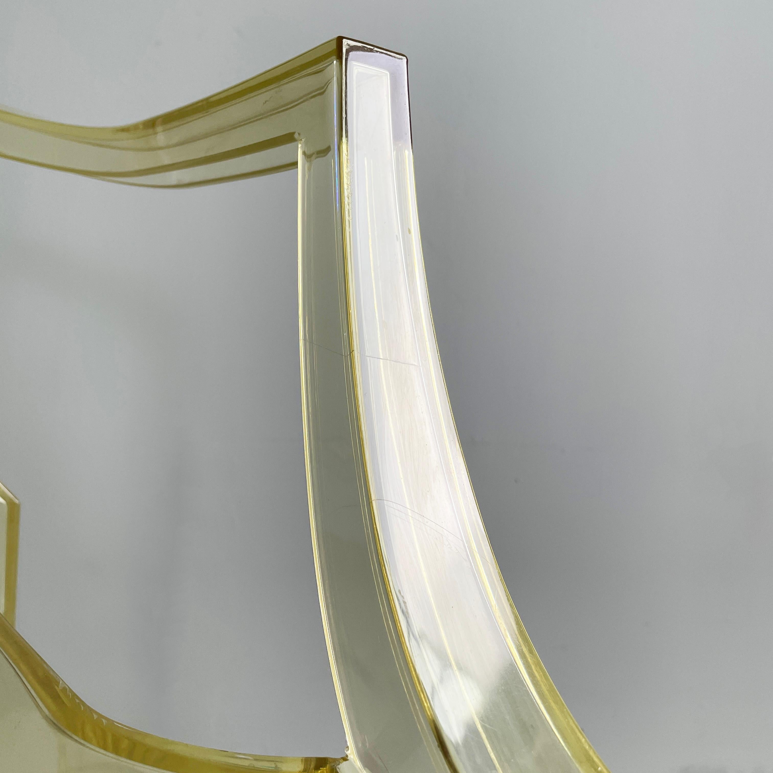 Italian modern Yellow plastic chairs Louis Ghost by Starck Kartell, 2000-2010s For Sale 3