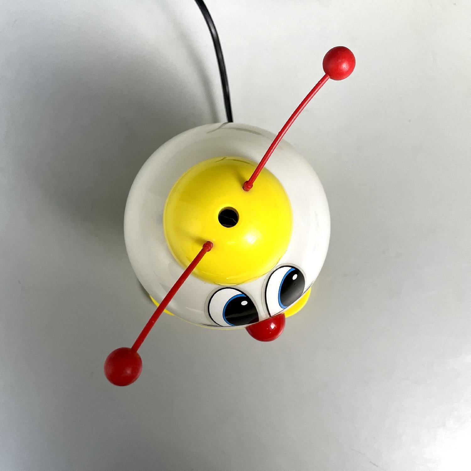 Italian modern yellow red and white table lamp Robot by Stilfer Milano, 1970s 2