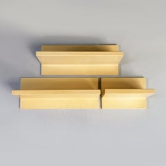 Italian modern yellowed plastic wall shelves by Marcello Siard for Kartell 1970s