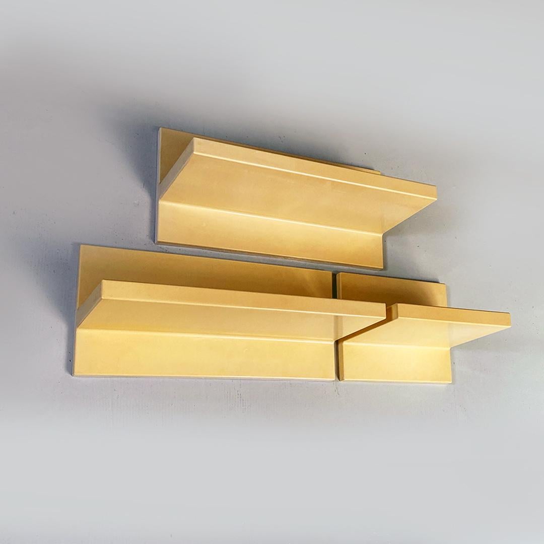 Modern Italian modern yellowed plastic wall shelves by Marcello Siard for Kartell 1970s