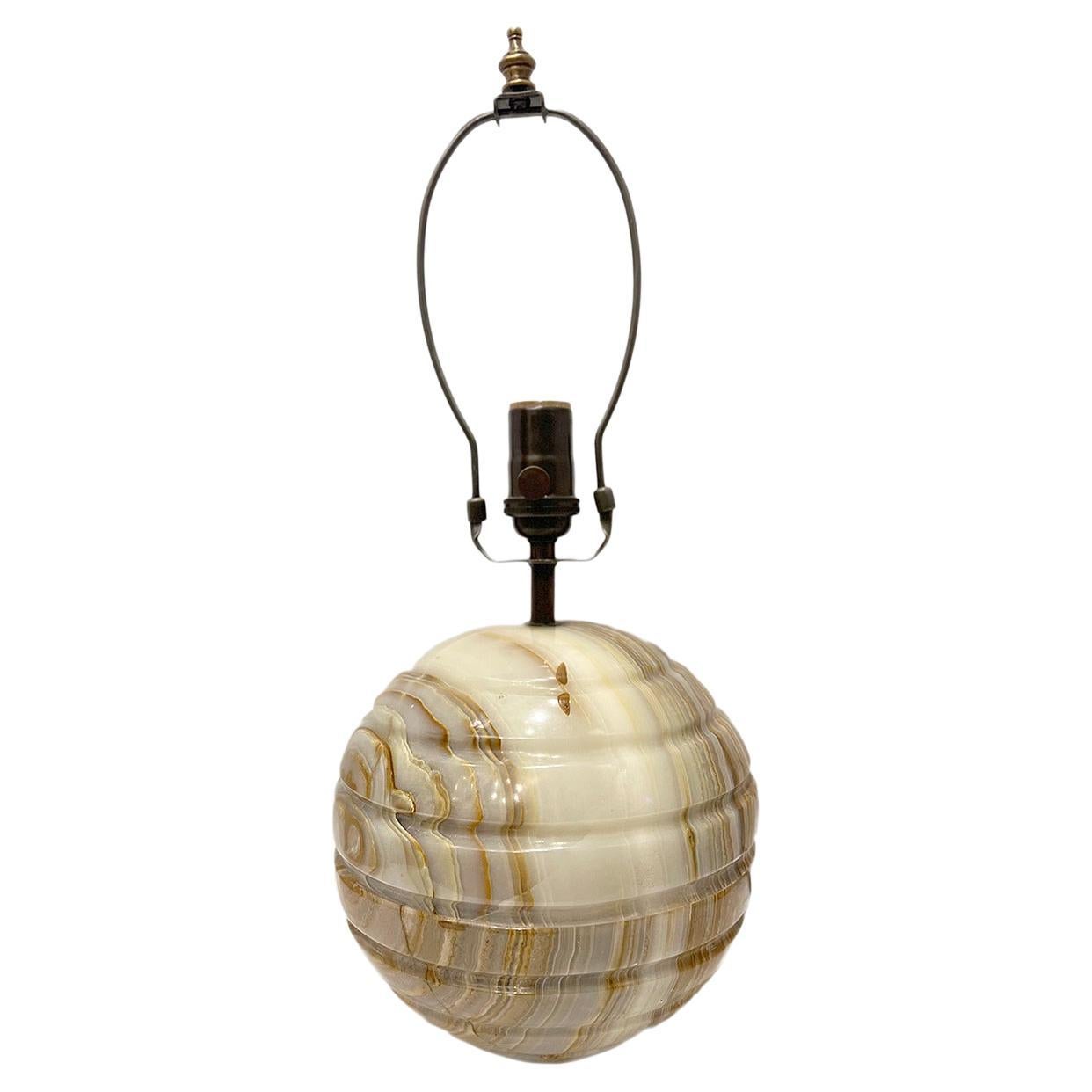 Italian Moderne Onyx Lamp For Sale