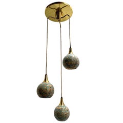 Italian Moderne Three-Pendant Light Fixture