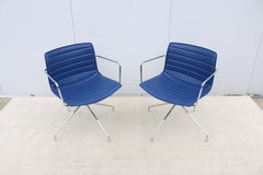 Italian Modernism Lievore Altherr Molina for Arper Catifa Swivel Chairs - a Pair