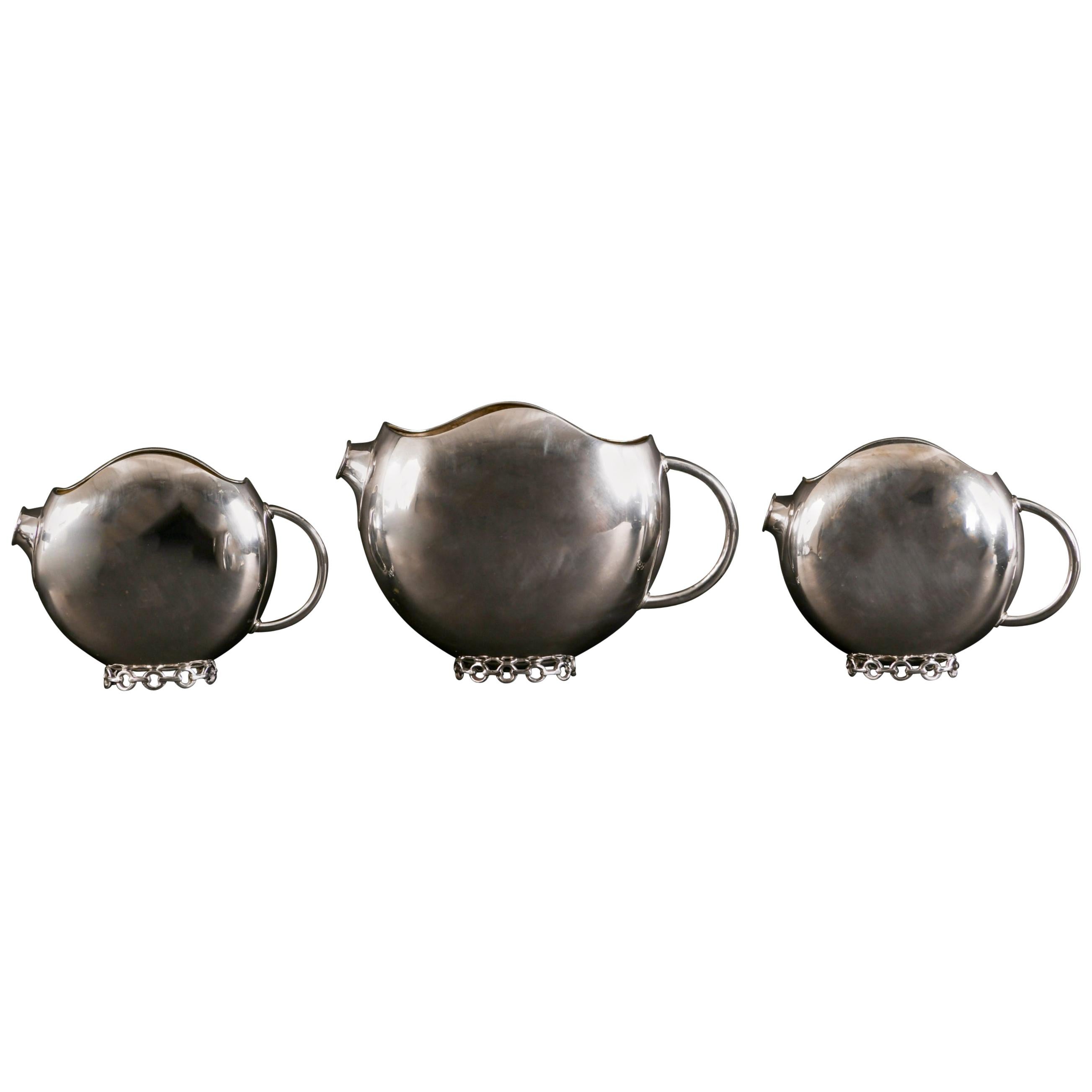 Italian Modernist .800 Silver Pitchers