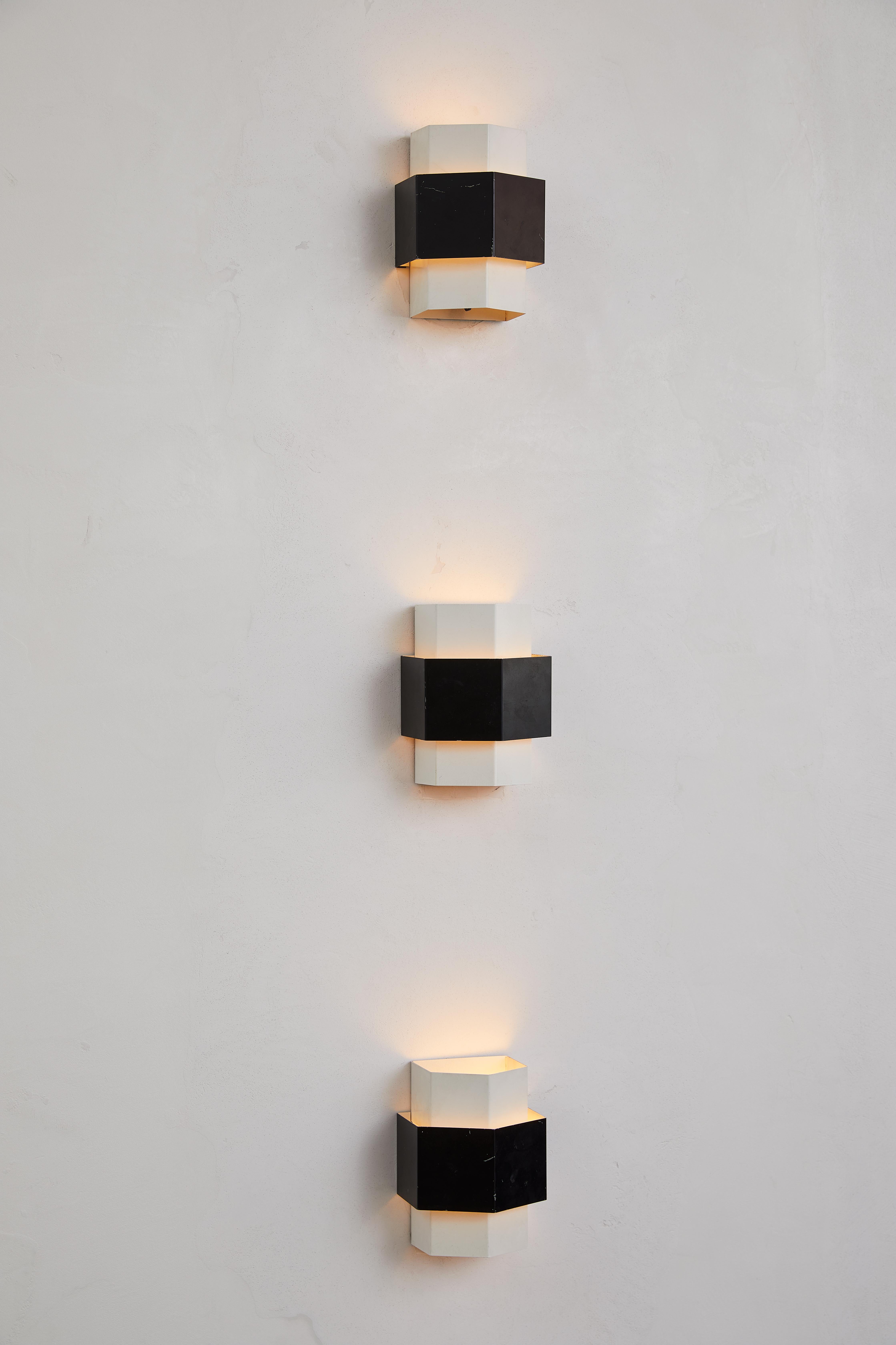 Italian Modernist Anvia Sconces by J.J.M. Hoogervorst C, 1960s In Good Condition For Sale In Brooklyn, NY