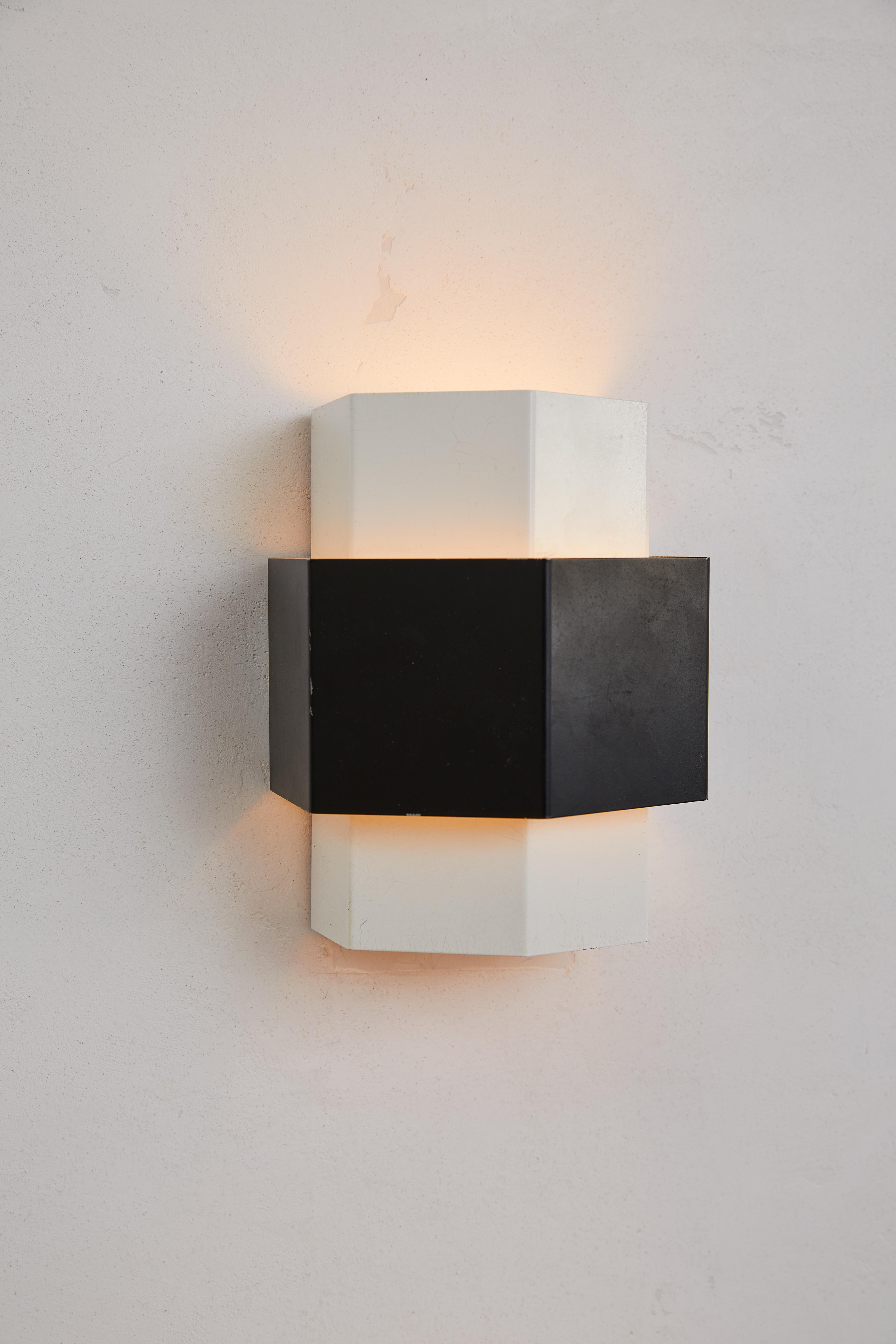 Steel Italian Modernist Anvia Sconces by J.J.M. Hoogervorst C, 1960s For Sale