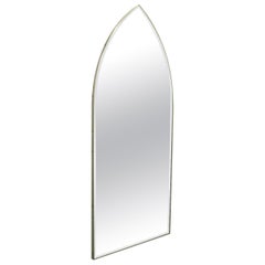 Italian Modernist Arched Mirror with Brass Frame