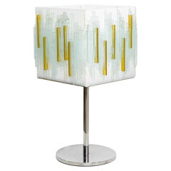 Lampe de bureau italienne en verre d'art moderniste
