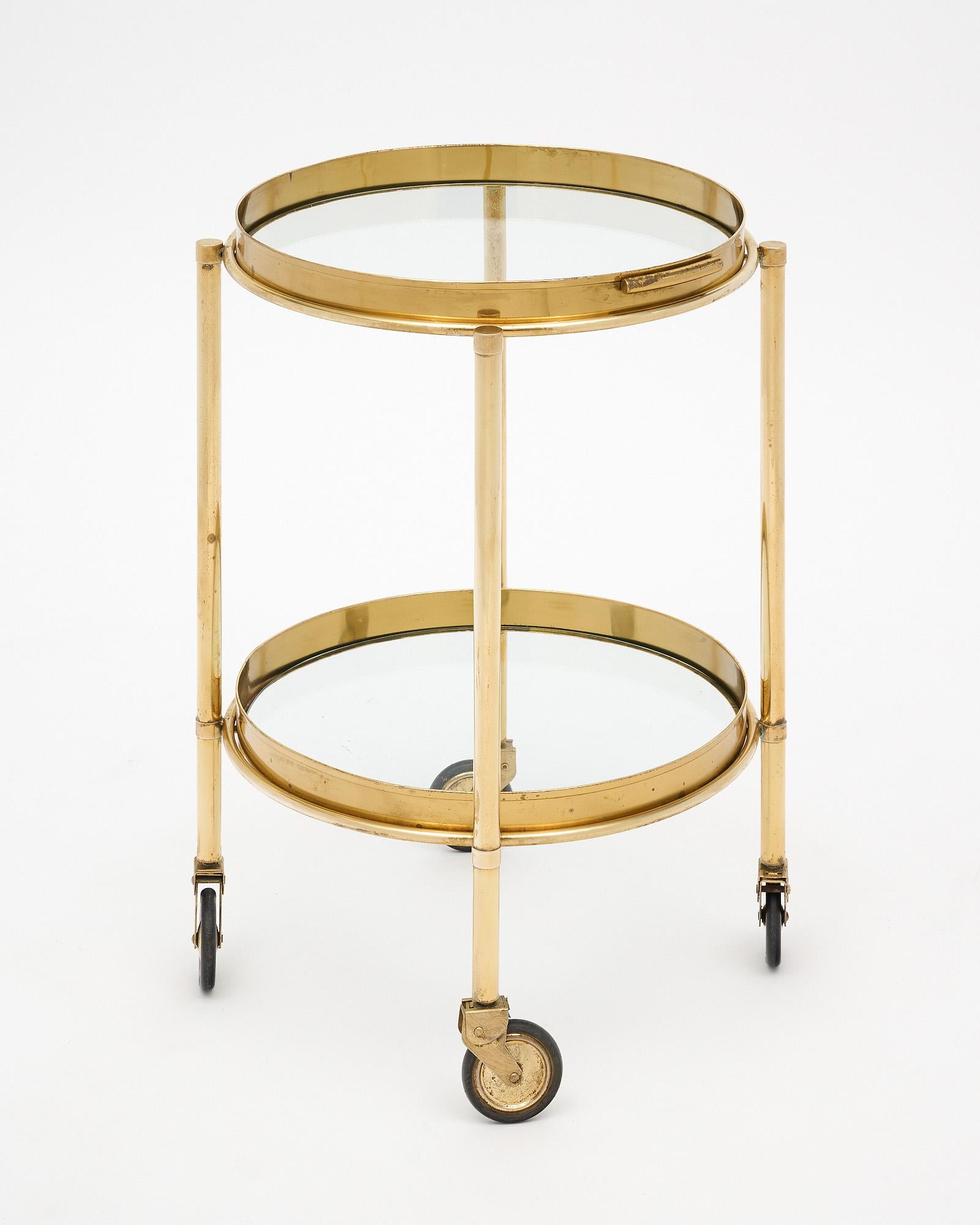 Brass Italian Modernist Bar Cart