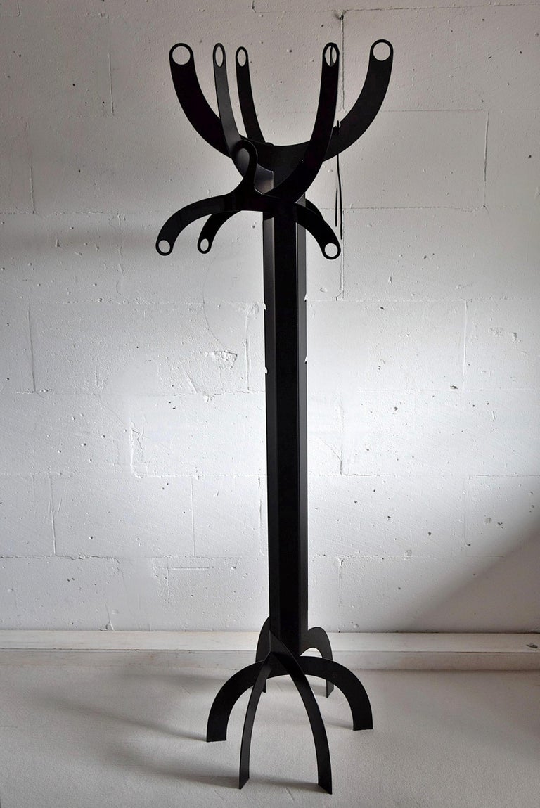 Italian Modernist Black Coat Stand For Sale at 1stDibs