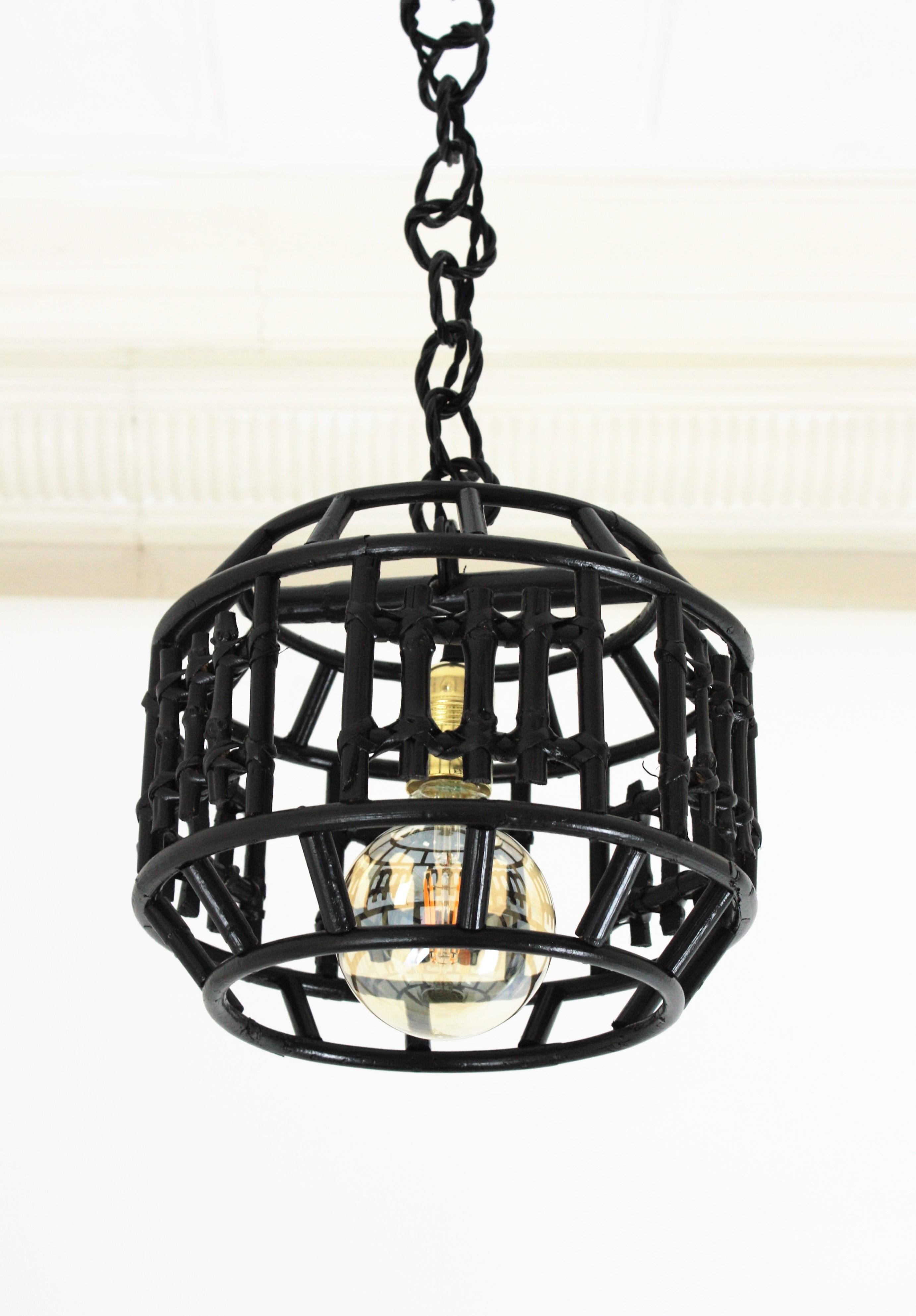 black rattan chandelier