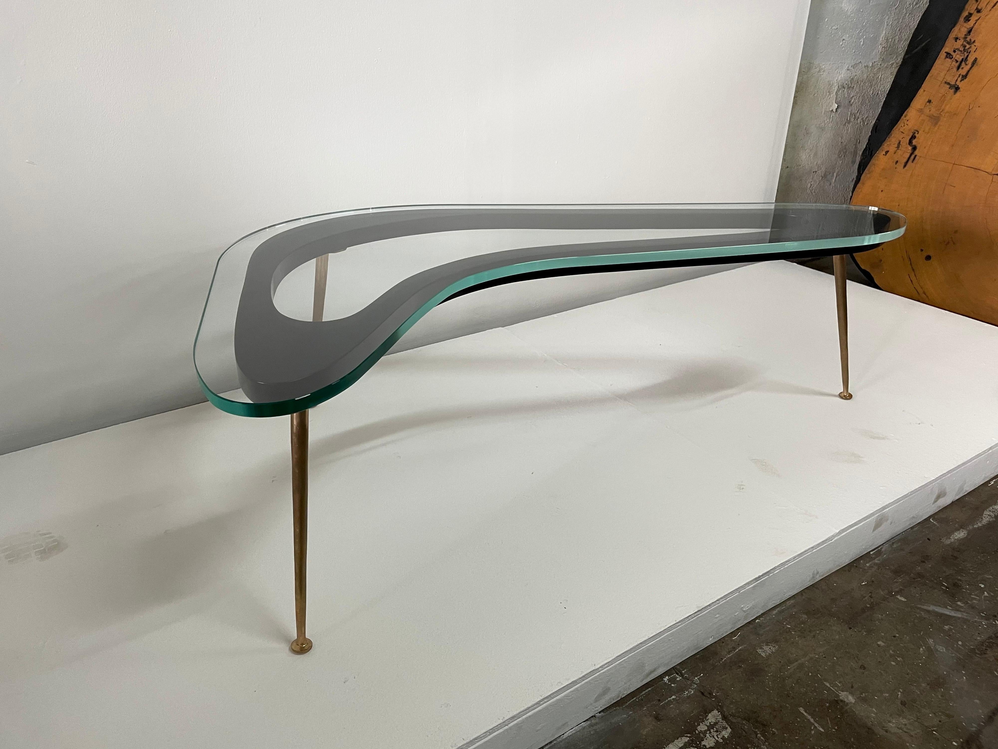 Italian Modernist Boomerang Style Cocktail Table For Sale 4
