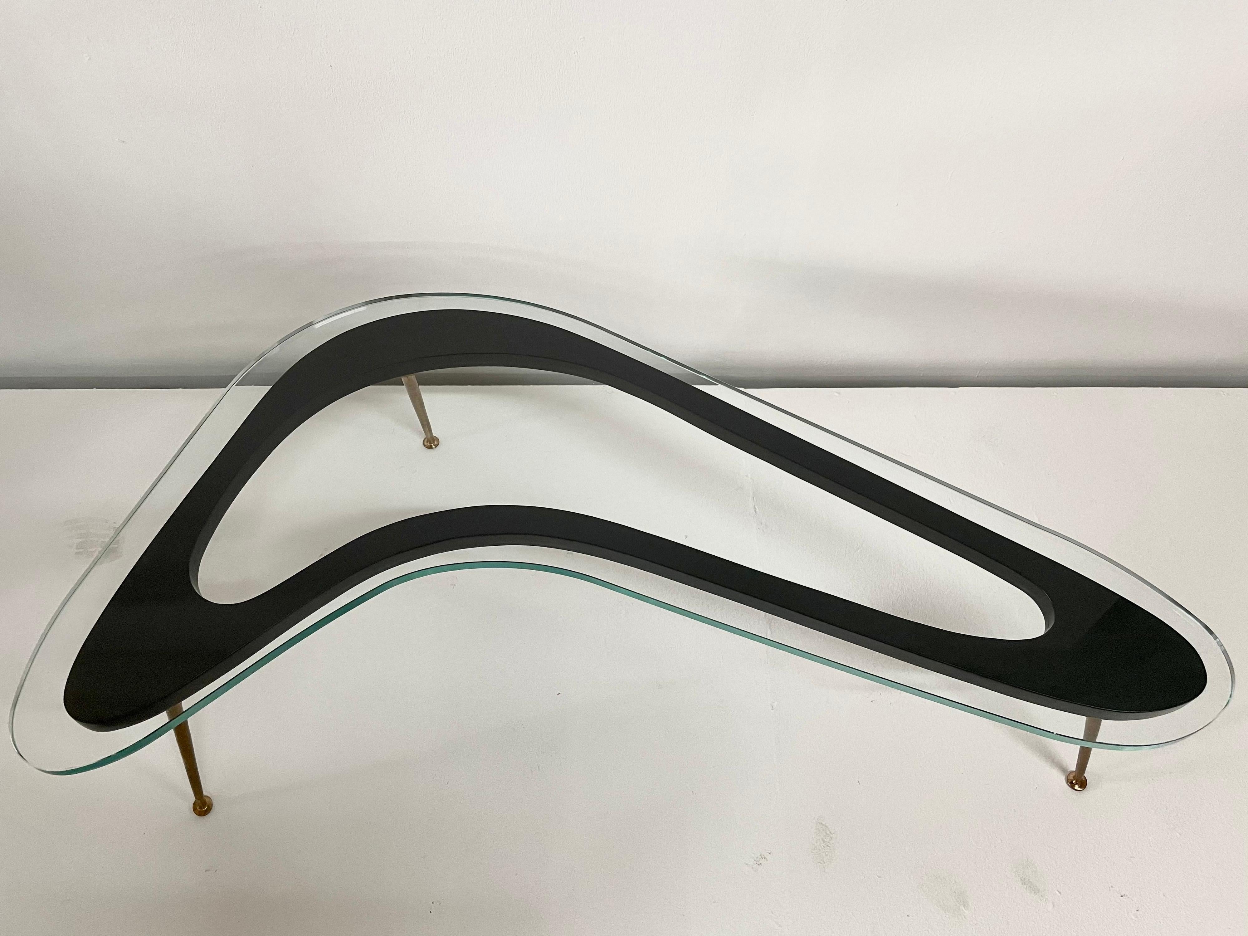 Mid-Century Modern Italian Modernist Boomerang Style Cocktail Table For Sale