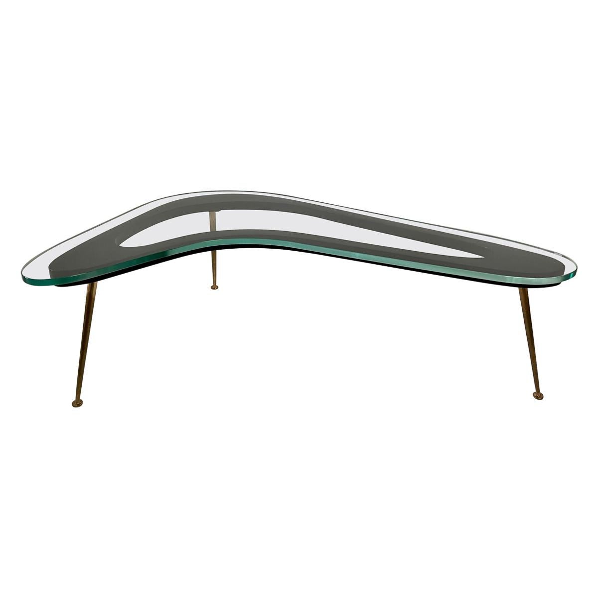Italian Modernist Boomerang Style Cocktail Table For Sale