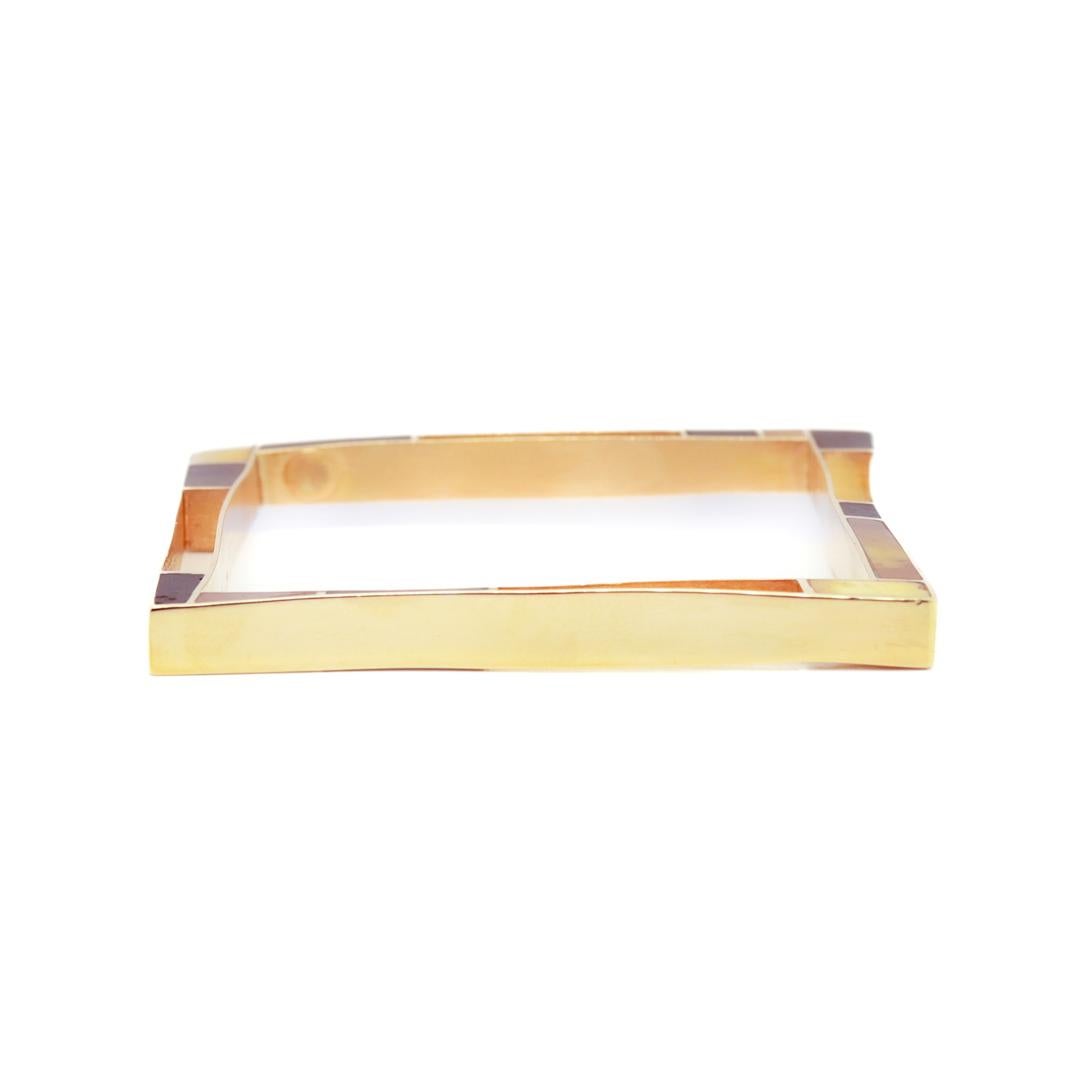 Italian Modernist Bracelet in 18k Gold, Ebony, and Amber For Sale 5