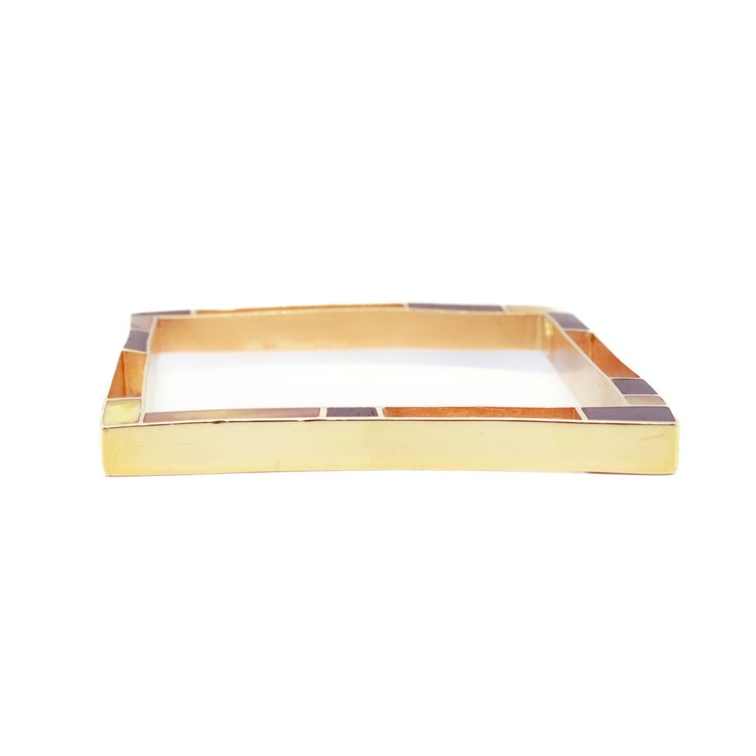 Italian Modernist Bracelet in 18k Gold, Ebony, and Amber For Sale 6