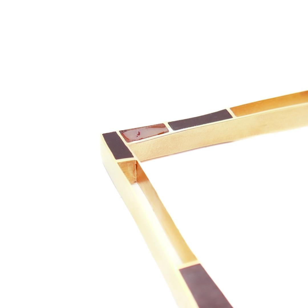 Italian Modernist Bracelet in 18k Gold, Ebony, and Amber For Sale 8