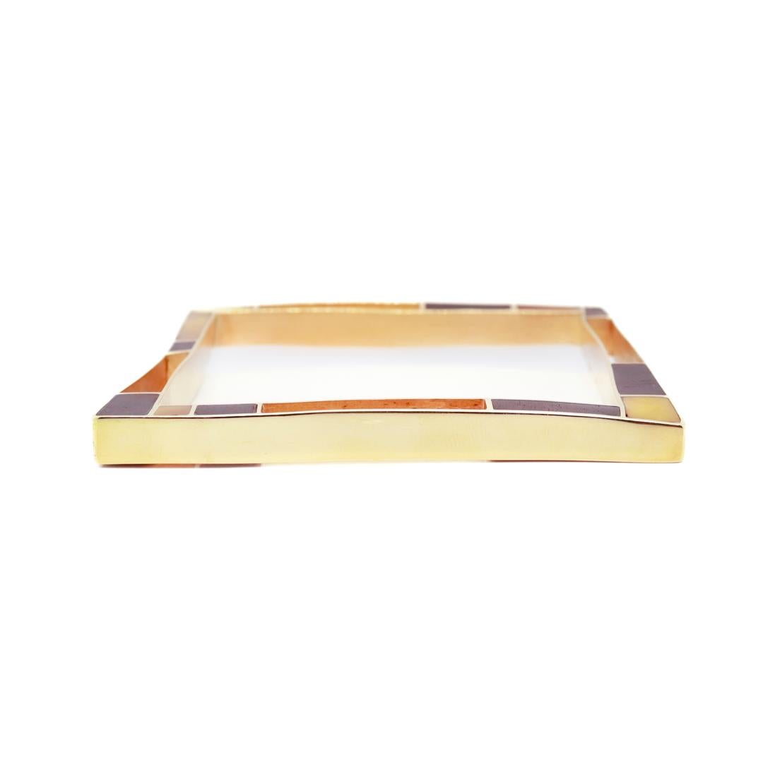 Italian Modernist Bracelet in 18k Gold, Ebony, and Amber For Sale 3