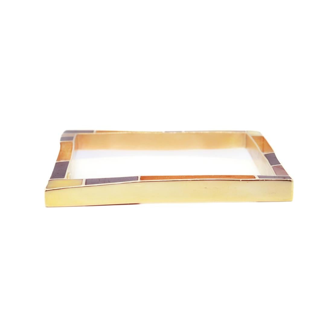 Italian Modernist Bracelet in 18k Gold, Ebony, and Amber For Sale 4