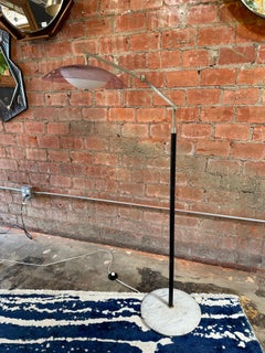 Italian Modernist Brass and Acrylic Adjustable Floor Lamp by Stilux