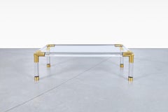 Italian Modernist Brass and Lucite Coffee Table