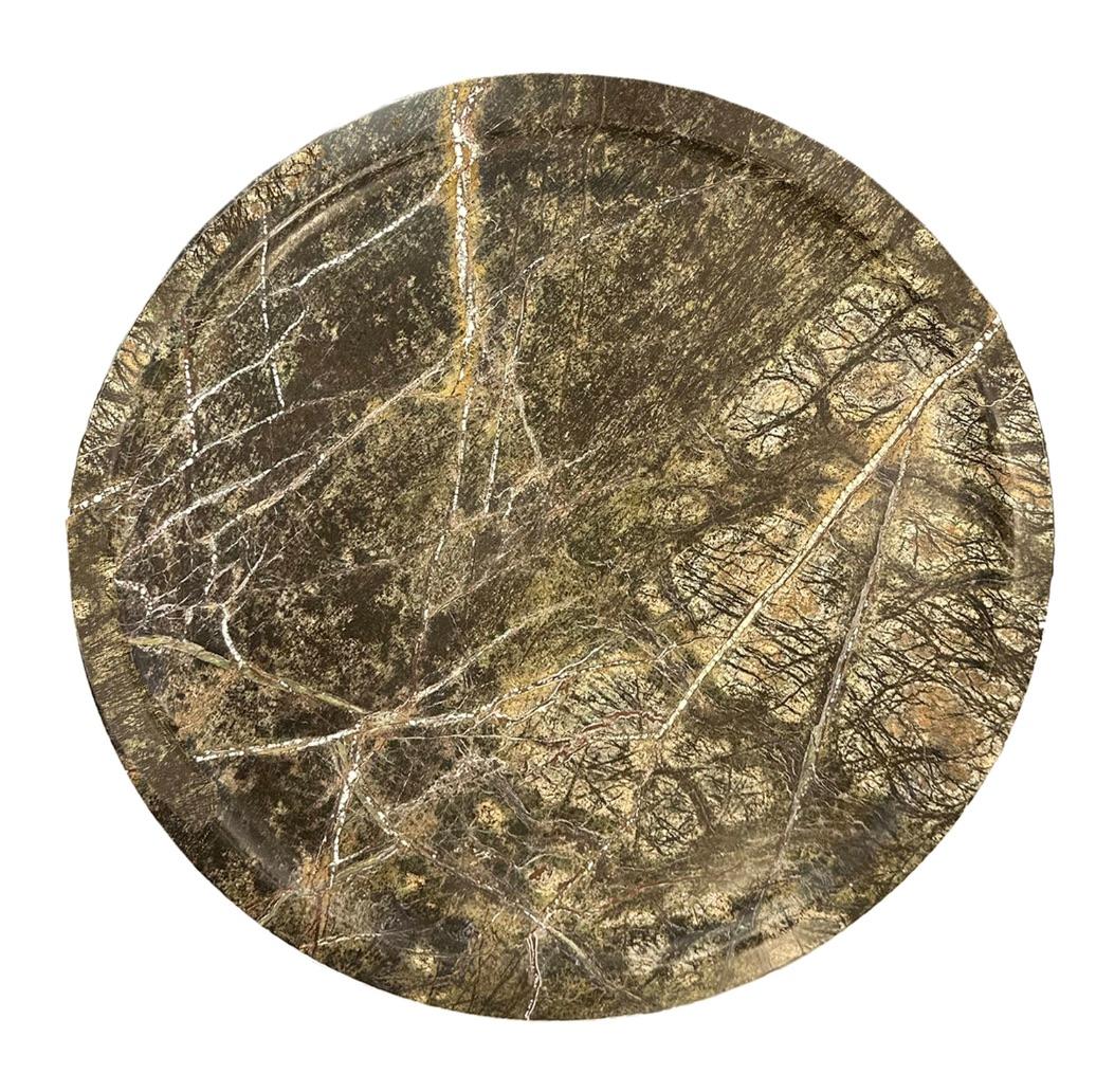 Italian Modernist Brass and Marble Top End Tables In New Condition For Sale In New York, NY