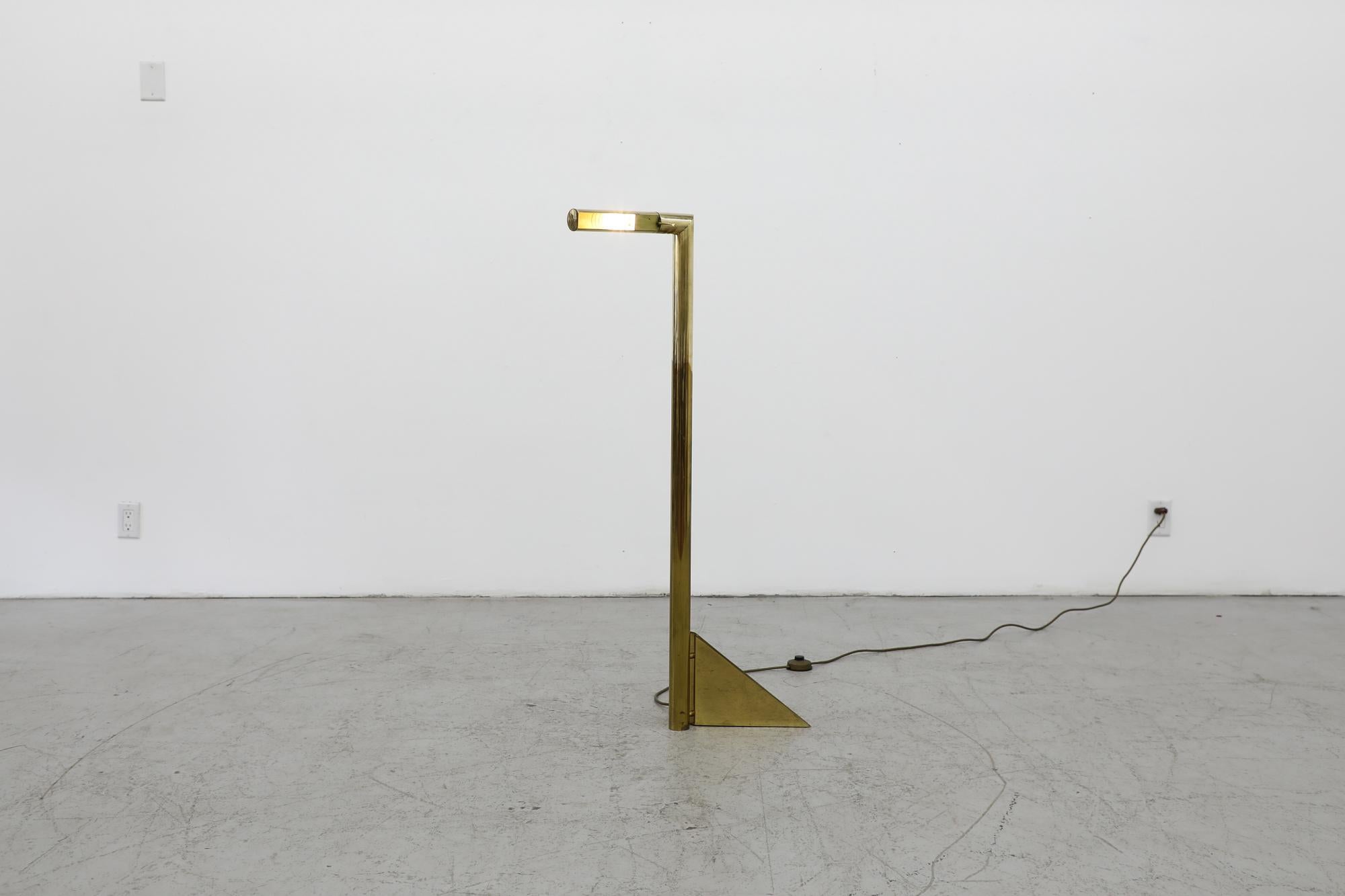 Italian Modernist Brass Floor Light For Sale 5
