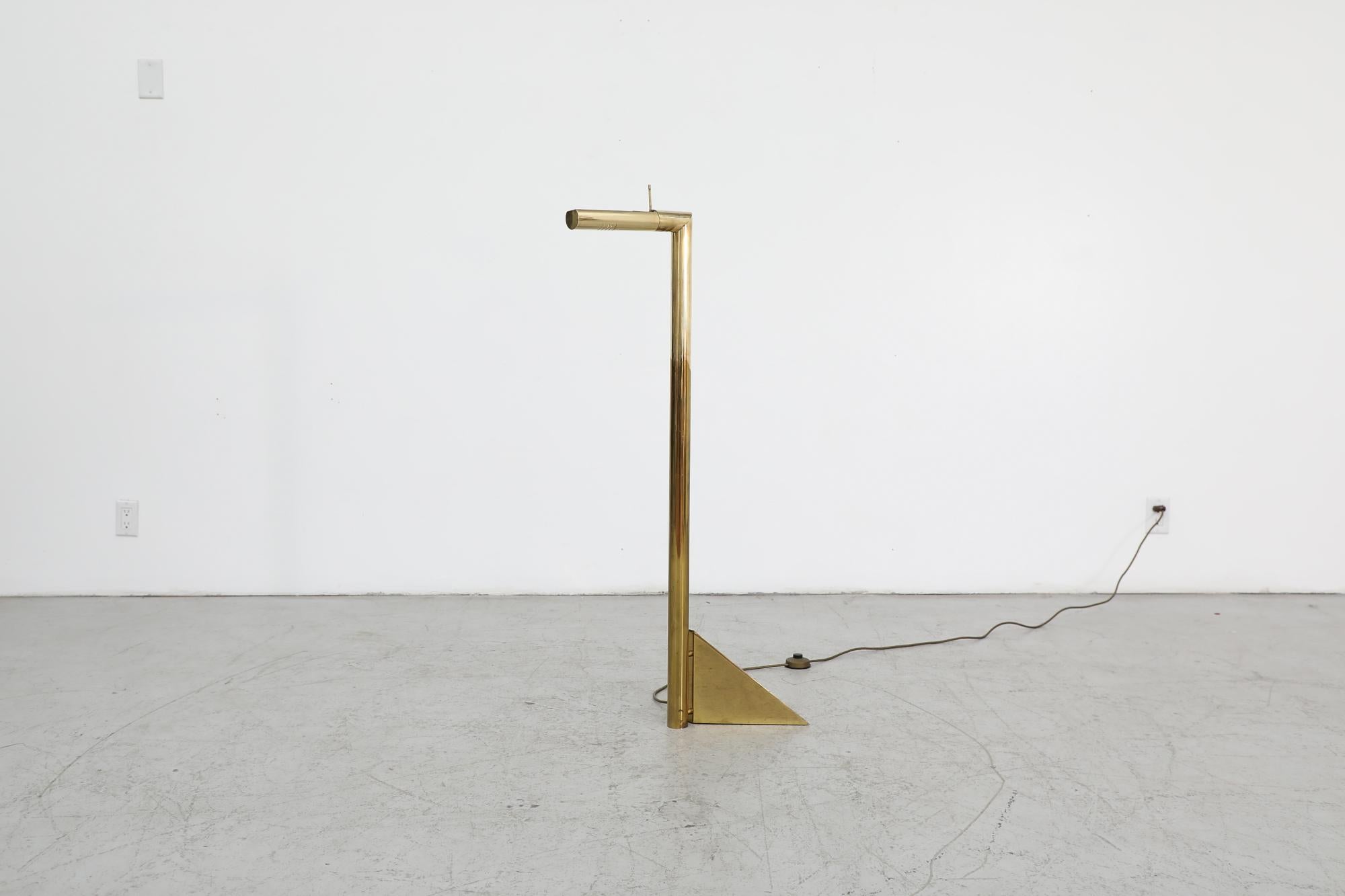 Italian Modernist Brass Floor Light For Sale 6
