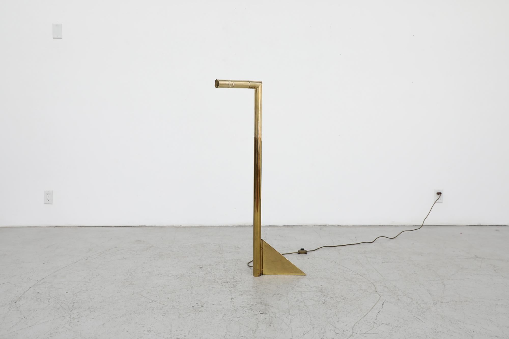 Italian Modernist Brass Floor Light For Sale 7