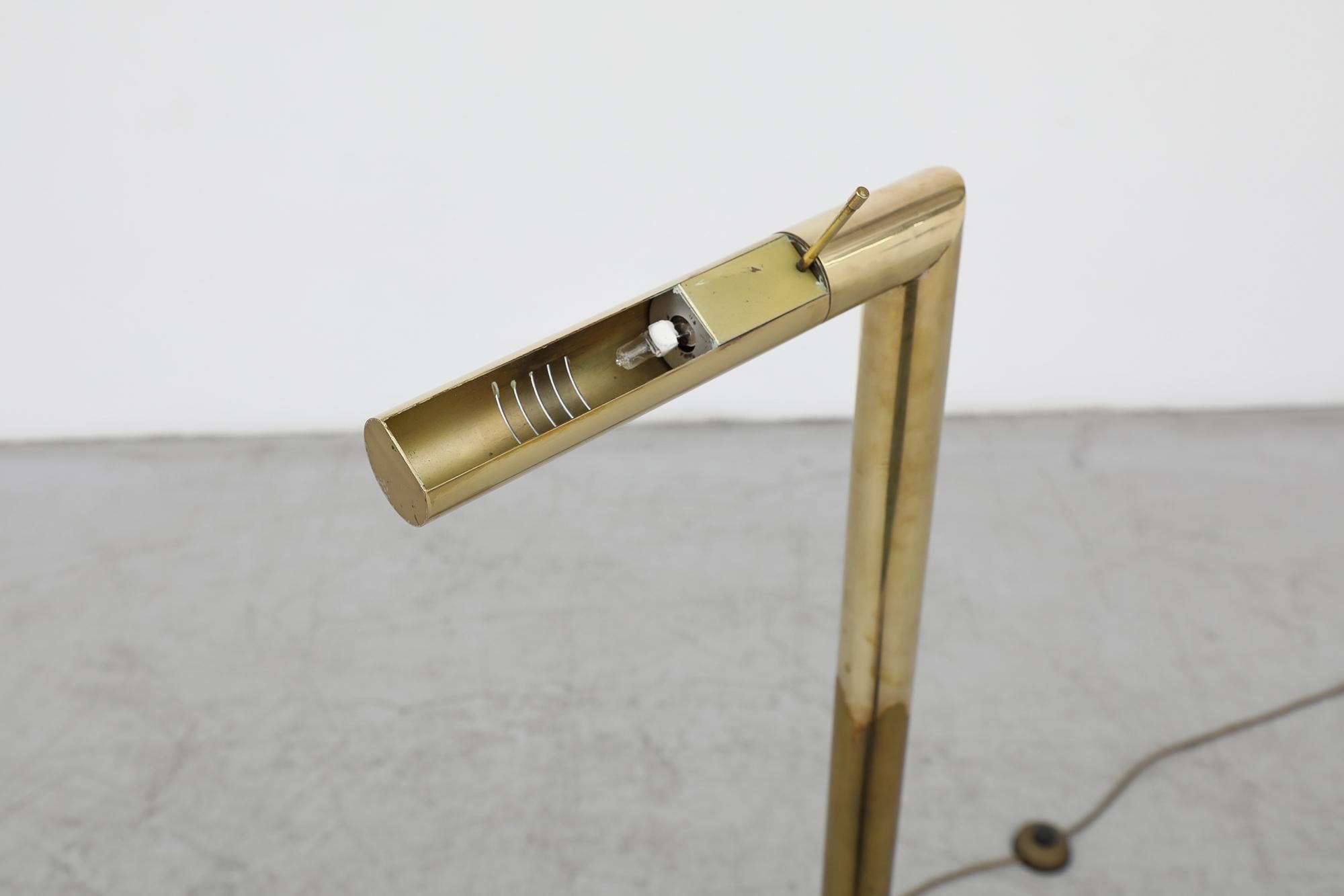 Italian Modernist Brass Floor Light For Sale 9