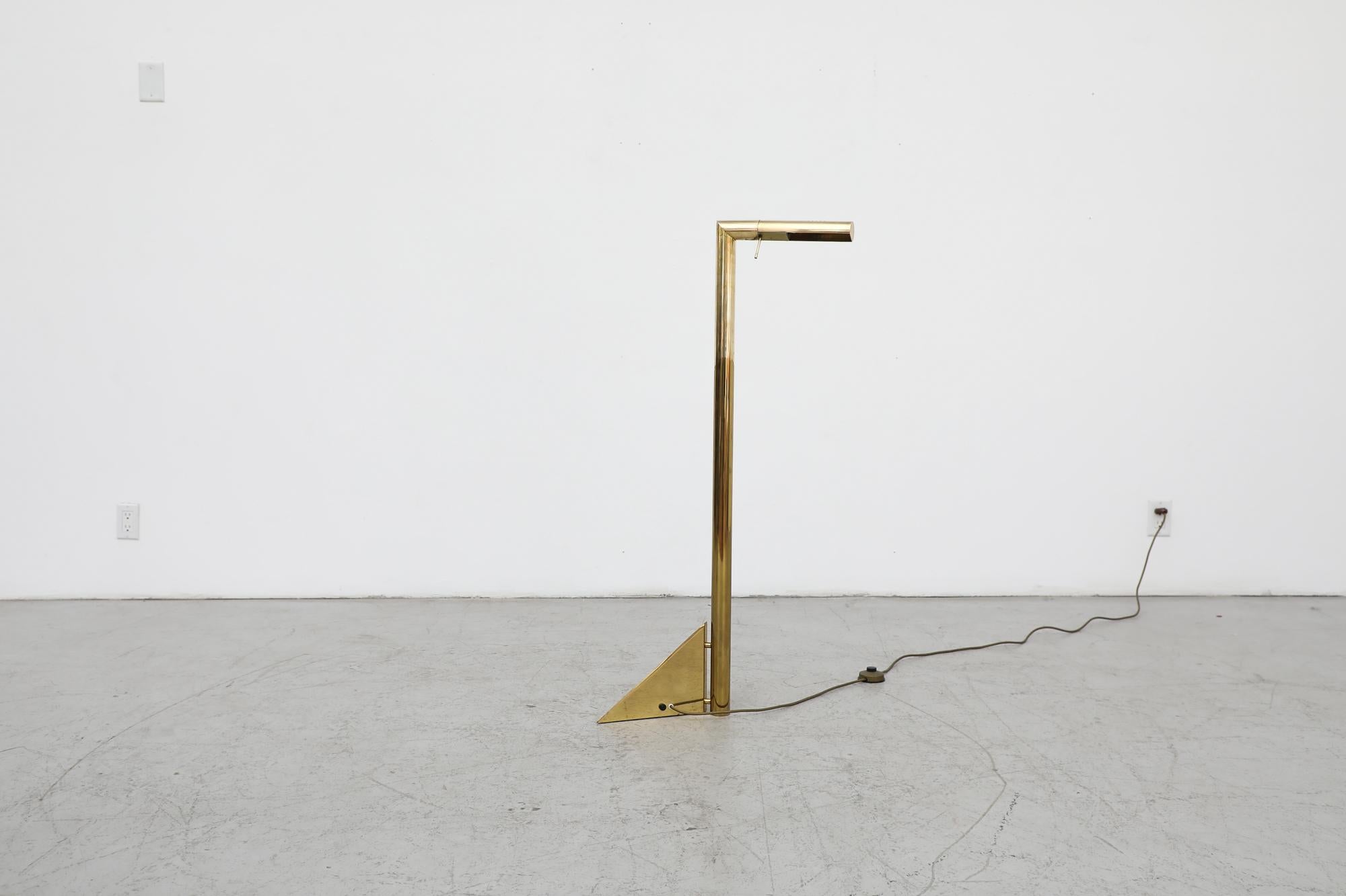 Italian Modernist Brass Floor Light For Sale 2