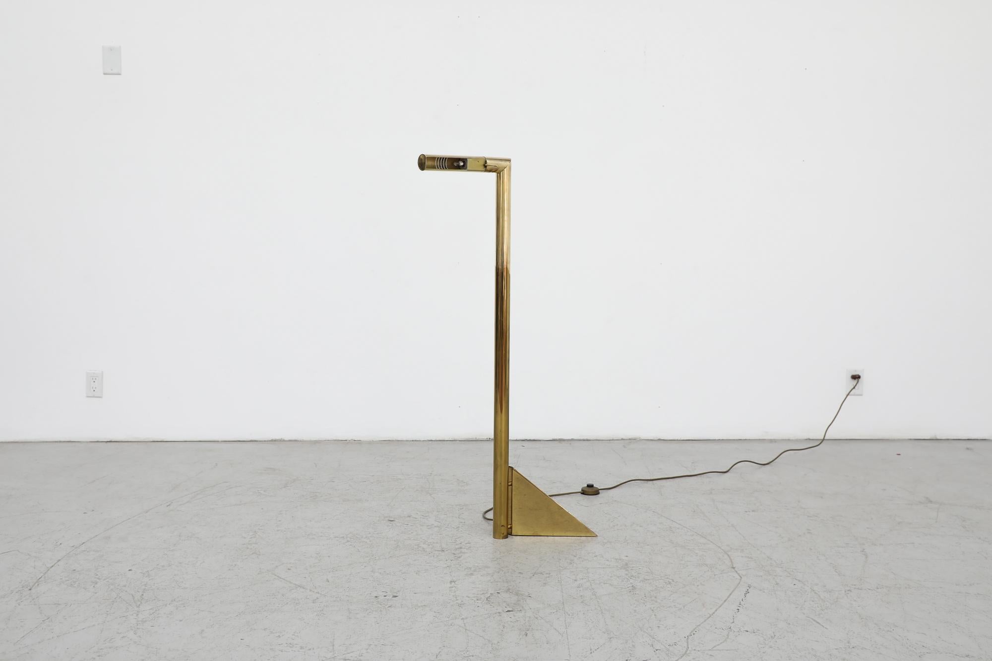 Italian Modernist Brass Floor Light For Sale 4