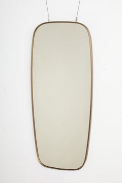 Italienischer Wandspiegel aus Messing im Stil der italienischen Moderne, klassisches Design, 1950