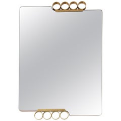 Italian Gio Ponti Style Brass Knuckle Mirror